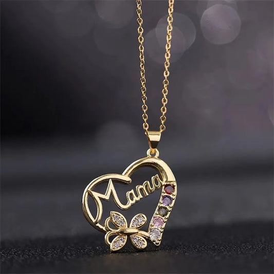 Mothers Day Mama Heart Necklace