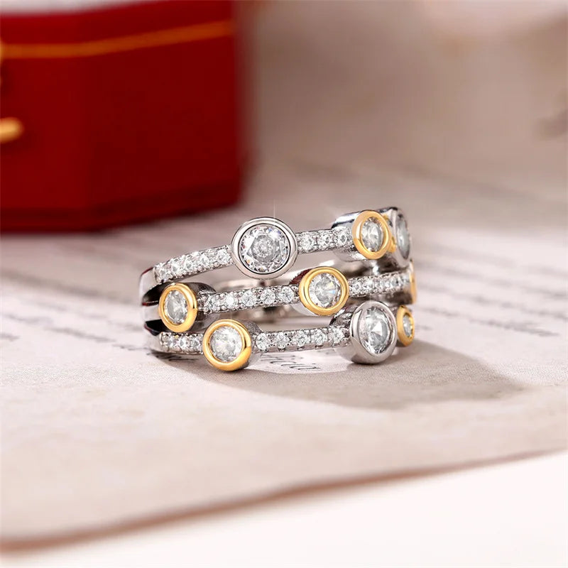 Dual-Tone Cluster Diamond Ring