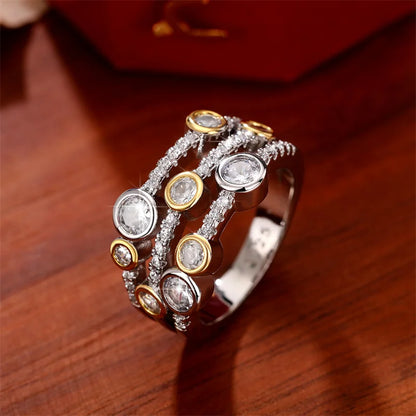 Dual-Tone Cluster Diamond Ring