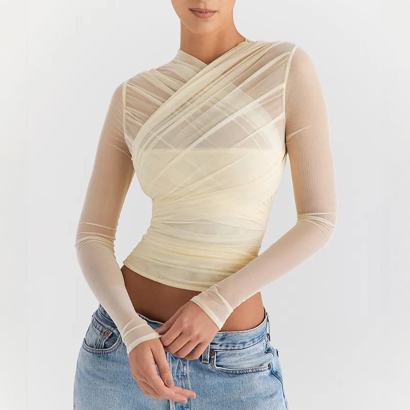 Lola Sheer V-Mesh Top