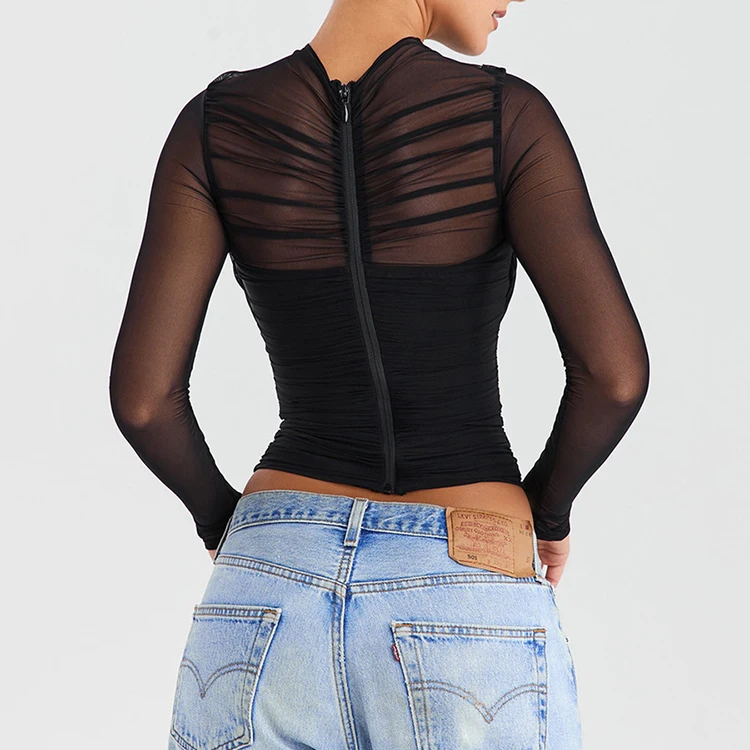 Lola Sheer V-Mesh Top